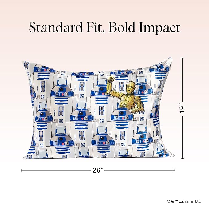 Kitsch x Star Wars R2-D2 & C-3PO Satin Pillowcase, Size 19x26