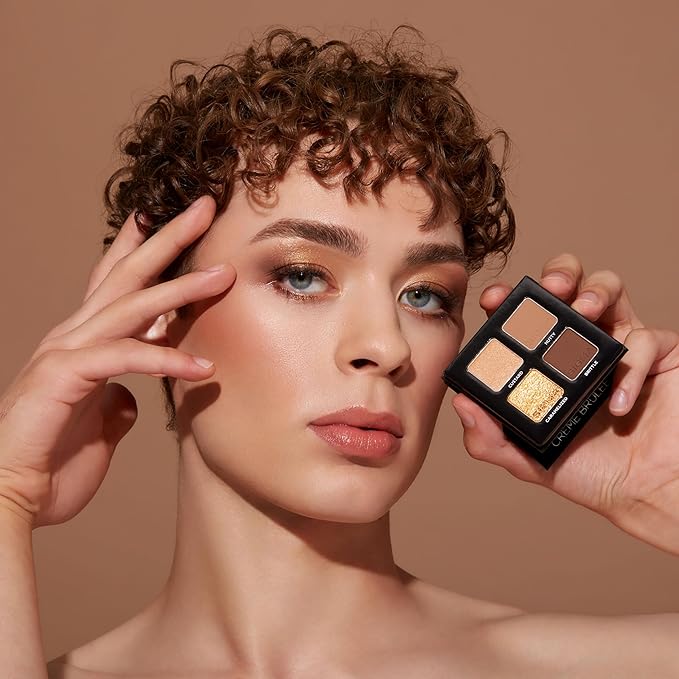 Sigma Beauty Crème Brûlée Eyeshadow Quad — Makeup Eyeshadow Quad with a Buttery Soft Formula and Buildable, Blendable Shades for a Flawless Eye Look, Designed for All Day Wear