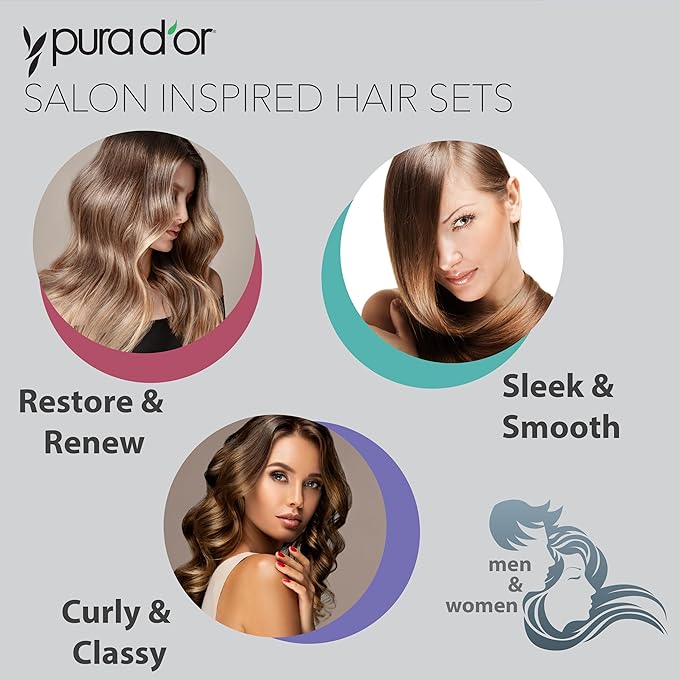PURA D'OR Curly & Classy Shampoo (16oz) with Argan Oil, Castor Oil, Geranium Oil and Bergamot - Nourishing and Hydrating Formula for Luscious Curls