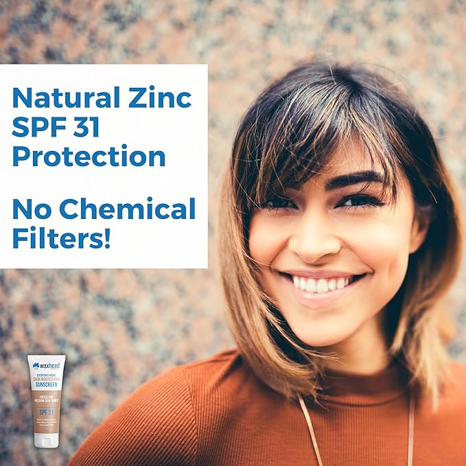 Tinted Mineral Sunscreen for Face SPF 31 Zinc Oxide Sensitive Skin - Medium