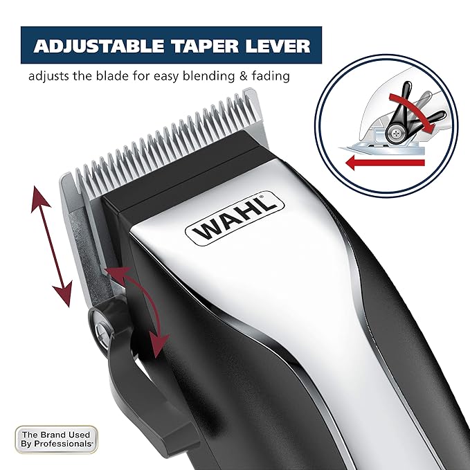 Wahl Home Haircutting Corded Clipper Kit with Adjustable Blade Taper Lever