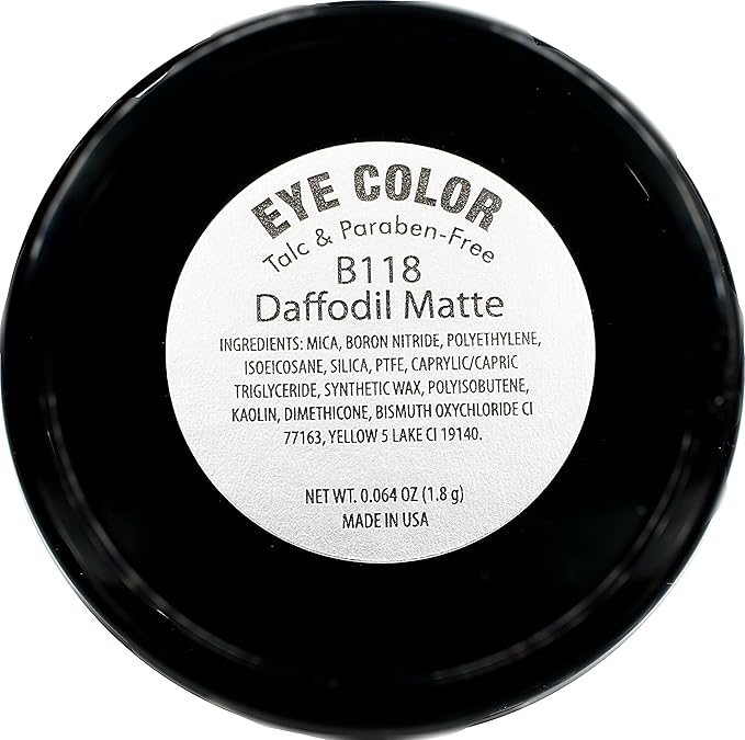 Pure Ziva Daffodil Matte Muted Yellow Gold Soft Pressed Powder Single Vegan Eyeshadow; Talc, Paraben & Cruelty Free