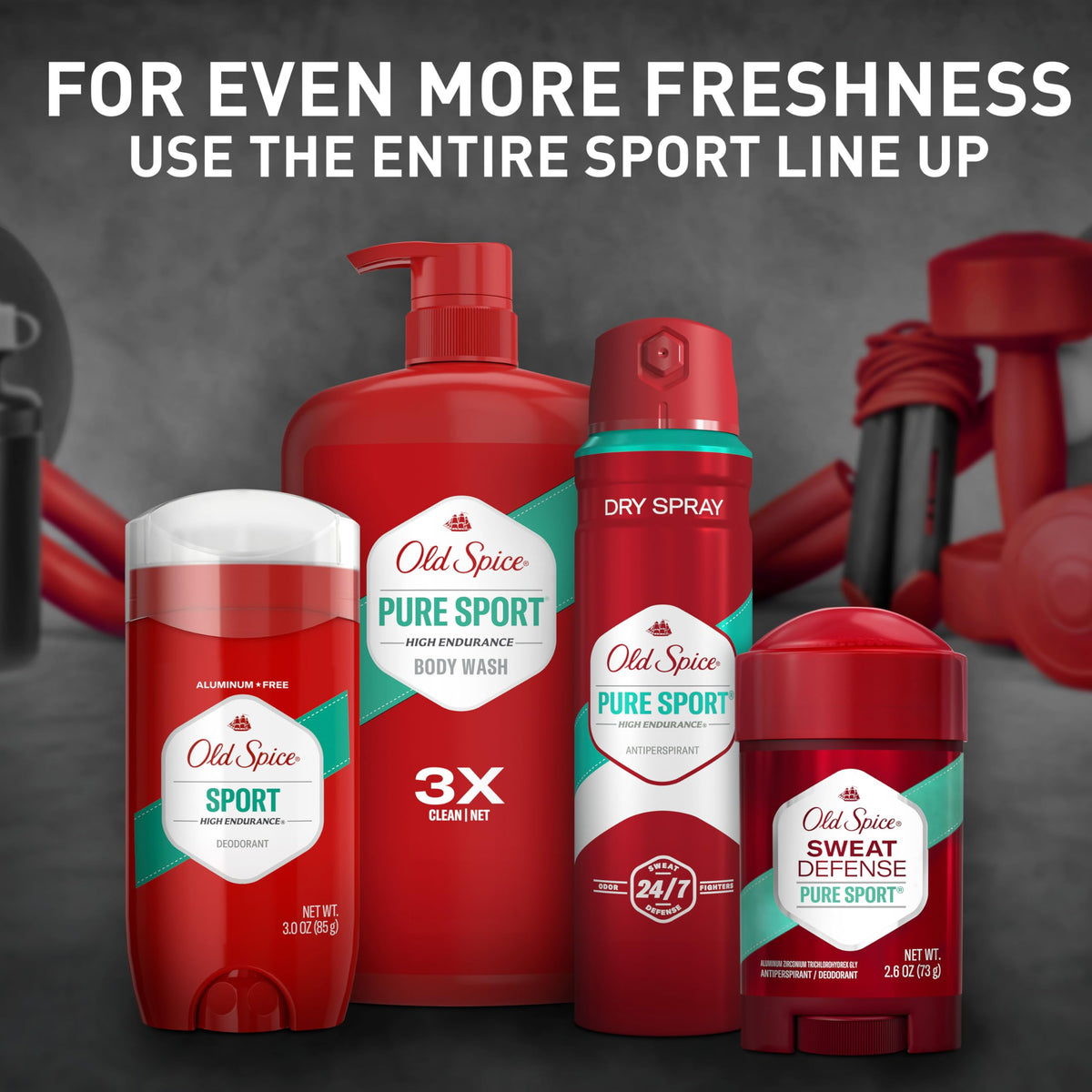 Old Spice Deodorant for Men, Aluminum Free, Sport Scent, 3.0 oz, Pack of 3