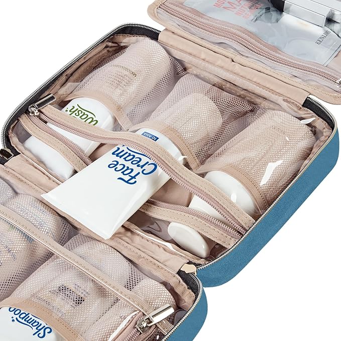 NISHEL Travel Toiletry Bag for women, Portable Hanging makeup Organizer