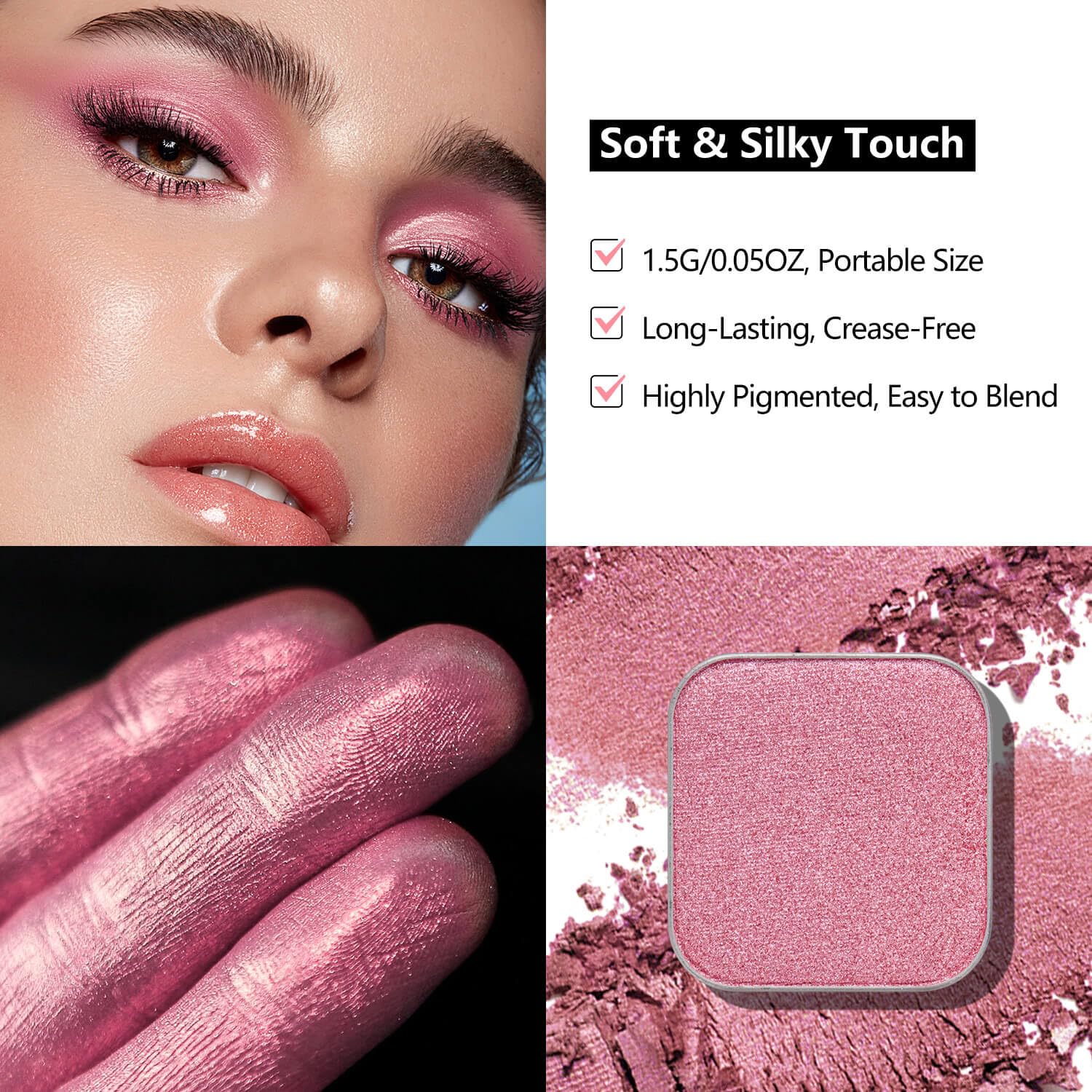 Fillwie 3-Color Eyeshadow Refill Kit, Custom Fit Empty Magnetic Palettes