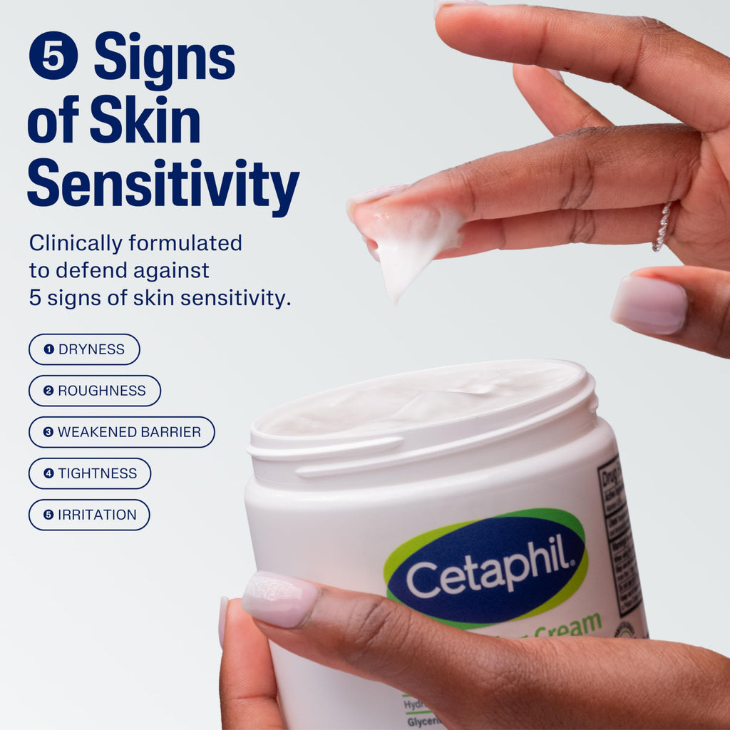Cetaphil Moisturizing Cream for Sensitive Skin, Fragrance Free, 3 oz, 3 ct