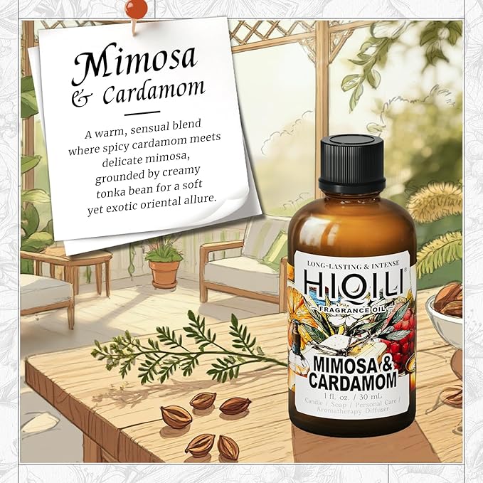 HIQILI Mimosa & Cardamom Fragrance Oil for Diffuser & Aromatherapy