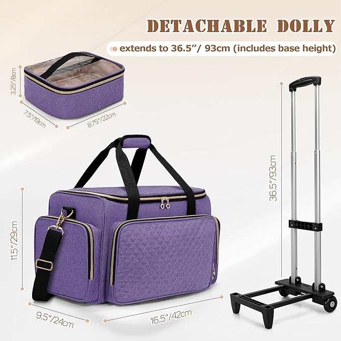 LUXJA Rolling Makeup Case with 3 Removable Makeup Bags and 1 Brush Holder