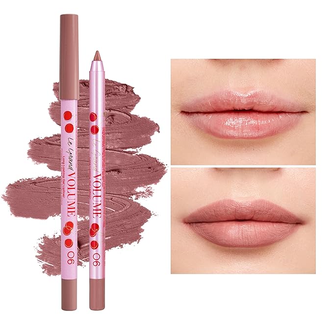 Vivienne Sabó Gel Lipliner Le Grand Volume Sharpenable, Long-Lasting Smudge-Proof Lip Liner & All-Over Lip Color, Creamy Precision Formula, Comfortable Wear, 06 Natural Pink