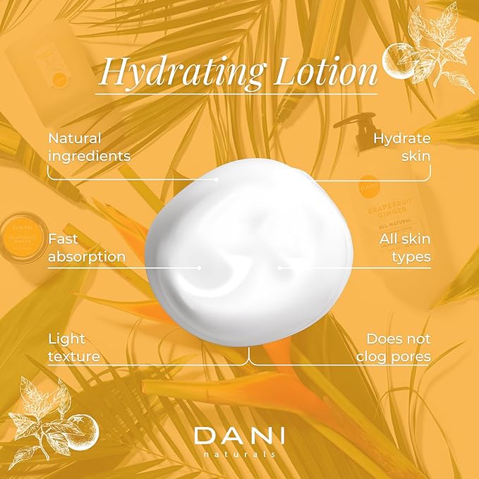 DANI Naturals Grapefruit Ginger Body Lotion, Paraben-Free, Vegan, 12 fl oz