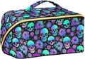 MNSRUU Makeup Organizer Bag, Funny Skulls Travel Makeup Bags Makeup Vanity Case Large Capacity Rhombus Cosmetic Toiletry Bag for Girl Women Ladies