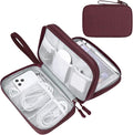 FYY Electronic Organizer, Travel Tech Pouch Bag, Large, Wine Red