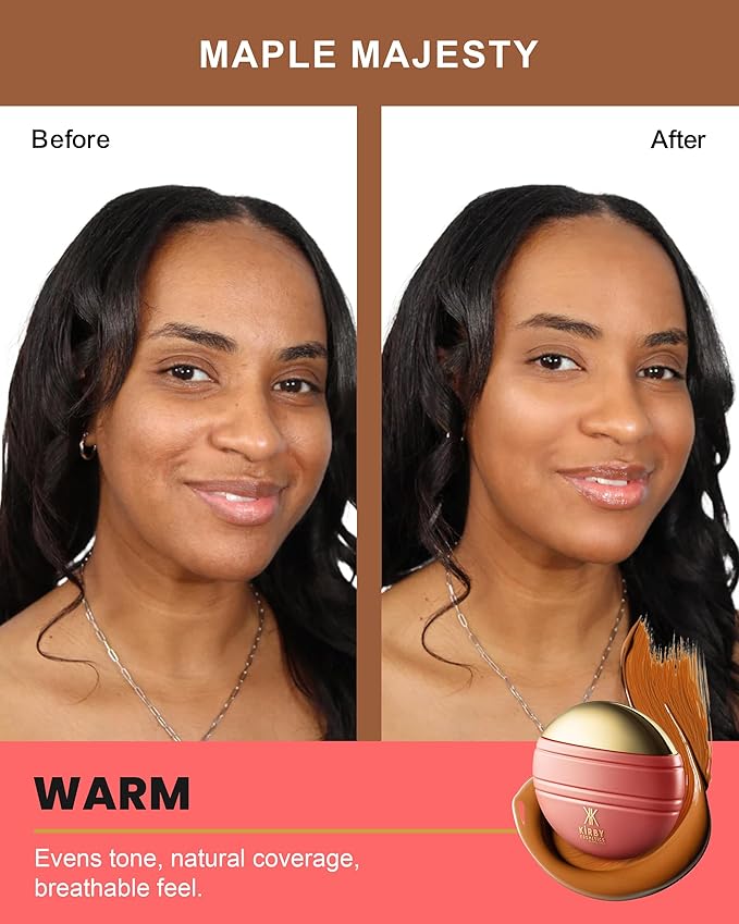 Kirby Kosmetics Konfident Glow Skin Tint – Maple Majesty Hydrating Oil-Free Glass-Skin Foundation, Buildable Light-to-Medium Coverage, 30 ml – Inclusive Clean Makeup for Radiant Confidence