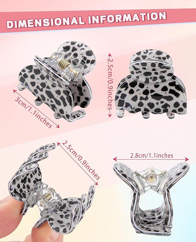Molans 12 Pcs Small Hair Clips Mini Claw Jaw Clips Women Girls Thin Hair