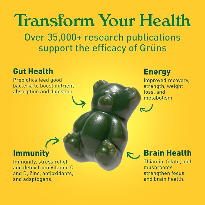 Adult Greens Gummies & Daily Multivitamin, Prebiotic Fiber, 28 ct
