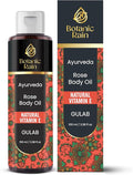 Rose Ayurveda Body Oil After Shower for Dry & Crepey Skin – Non Greasy Lightweight Moisturizer with Vitamin E, 3.38 Fl Oz – Botanic Rain