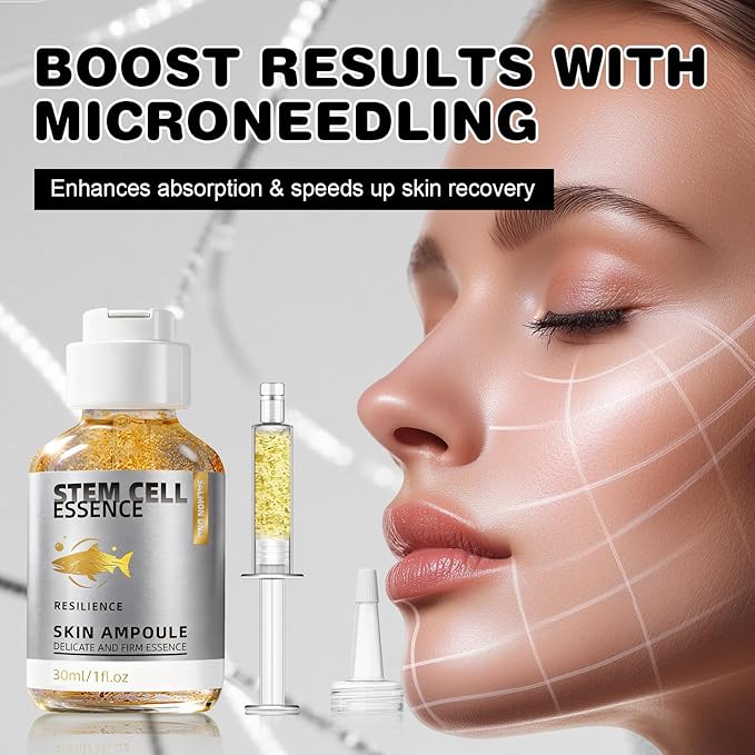 Salmon DNA Serum – Salmon DNA Microneedling Serums for Face, Anti-Aging Hydration Booster, Skin Repair, Brightening & Firming Serum for Use with Microneedling, Derma Roller & Pen