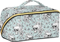 MNSRUU Makeup Organizer Bag, Vintage Goth Skull Travel Makeup Bags Makeup Vanity Case Large Capacity Rhombus Cosmetic Toiletry Bag for Girl Women Ladies