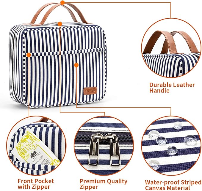 Bosidu Hanging Travel Toiletry Bag, Large Capacity Cosmetic Travel Toiletry Organizer for Women with 4 Compartments & 1 Sturdy Hook, Perfect for Daily Use/Valentines' Day