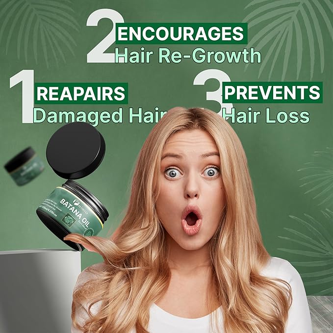 Unrefined Batana Oil for Hair Growth - 100% Pure, Organic & Authentic Dr Sebi Batana Hair Mask from Honduras - Repairs Split Ends, Reduces Hair Loss & Boosts Beard Growth, All Hair Types – 4.05oz