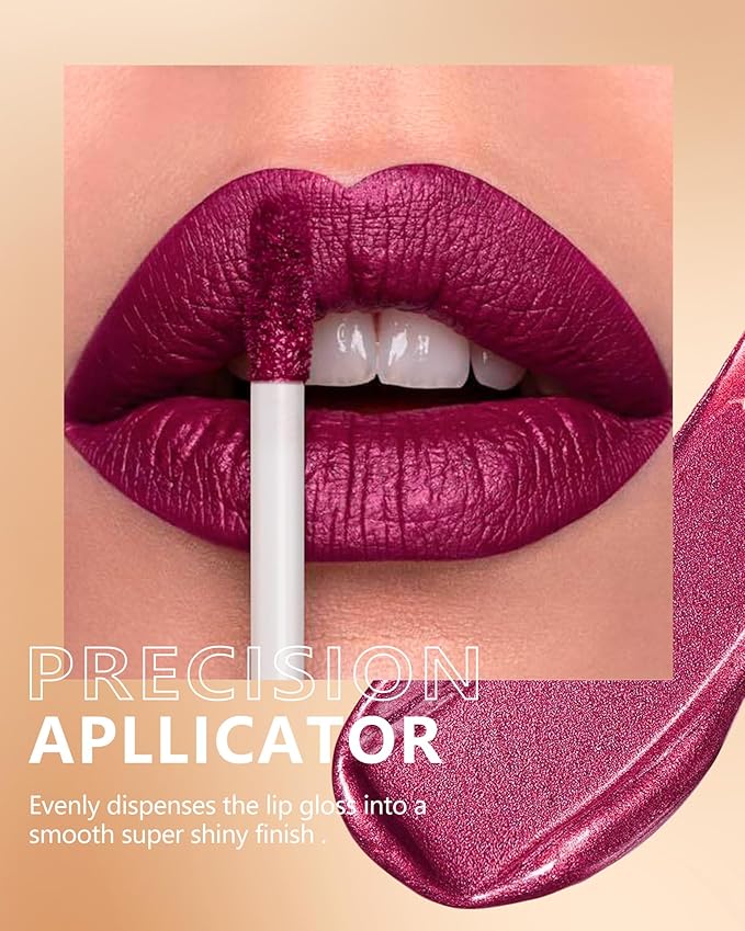 MAKI YIKA Metallic Lipstick Long Lasting Hot Pink Lipsticks for Women