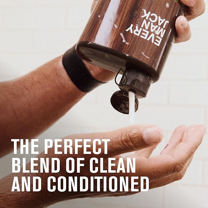 Every Man Jack Men's Shampoo & Conditioner 2-in-1, Amber Sandalwood, 24 oz