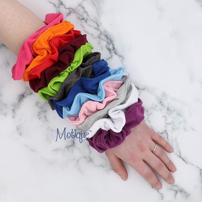 Motique Accessories Large Scrunchies for Women, Pack of 6, Light Pink