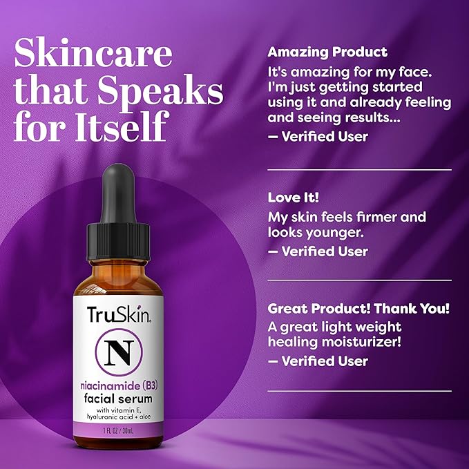 TruSkin Niacinamide Serum for Face with Hyaluronic Acid & Aloe, 1 fl oz