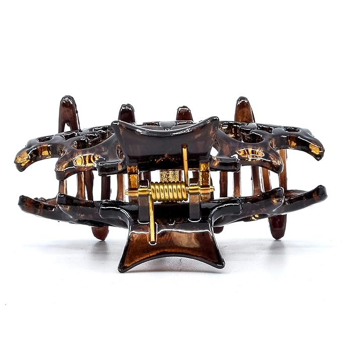 Camila Paris NV118/2 French Hair Clip for Women, Set of 2 Tortoise Shell Small Girls Hair Claw Clips Jaw Fashion Durable Styling Hair Accessories for Women, Strong Hold No Slip Grip, Made in France