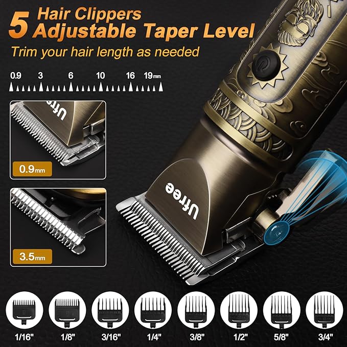 Ufree Hair Clippers for Men, Beard Trimmer, Foil Shaver 3-in-1 Grooming Kit