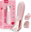 LGTGH Bikini Trimmer for Women: Electric Shaver with Ceramic Blades & Travel Lock，Pubic Hair Razor with Mirror & LED Light - Body Groomer IPX7 Waterproof Use for Legs/Arm/Underarm