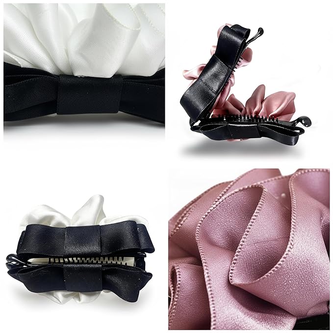 VG·Lumina Banana Clip for Women Girl Accessories Flower No Crease Thin Curly Fine Long Hair Claw Clips Decorations Ponytail non Slip Snap Hair Clips