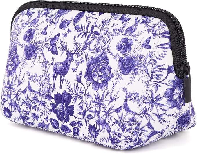 AJLTPA Waterproof Neoprene Cosmetic Bag, Fairytale Forest