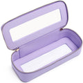 Pinkmik Makeup Brush Bag Slim Clear Makeup Bag Transparent Travel Cosmetic Case & Toiletry Bag with Zipper Small Beatuy Makeup Bag Purse Organizer for Women (X/Purple, SLIM)