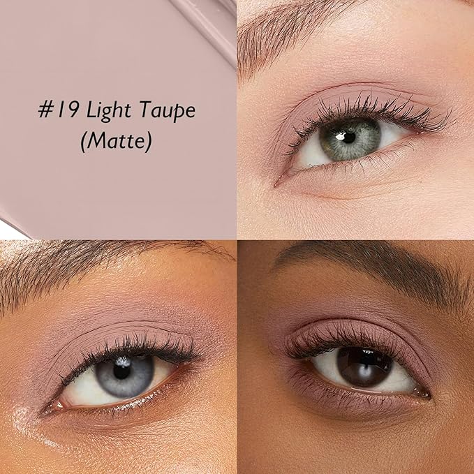 Wugbc Eyeshadow Stick Light Taupe, Matte Cream Eye Shadow Stick Waterproof Nude Neutral Eyeliner Brightener Pencil Crayon Long-Lasting Eye Highlighter Makeup for Older Women Easy to Use High Pigmented