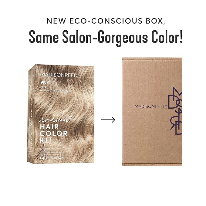 Madison Reed Radiant Hair Color Kit - 9NA Medium Cool Blonde with Ash Undertones (Pisa Blonde), Permanent Hair Dye, Superior Gray Coverage & Dimensional Color | PPD-Free & Ammonia-Free, 1 Pack