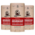 Dr. Squatch Natural Men’s Deodorant – Aluminum Free Natural Deodorant Men with Charcoal & Postbiotics for 72-Hour Odor Protection – Sandalwood Summit, 2.65oz Stick (3-Pack)