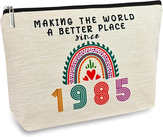 ancpeany 41st Birthday Gifts for Women, Her, 41st Birthday Decorations Makeup Bags, 1985 Anniversary 41 Year Old Gift Ideas for Mom, Wife, Sister, Best Friends, Mothers Day Small Cosmetic Travel Bag