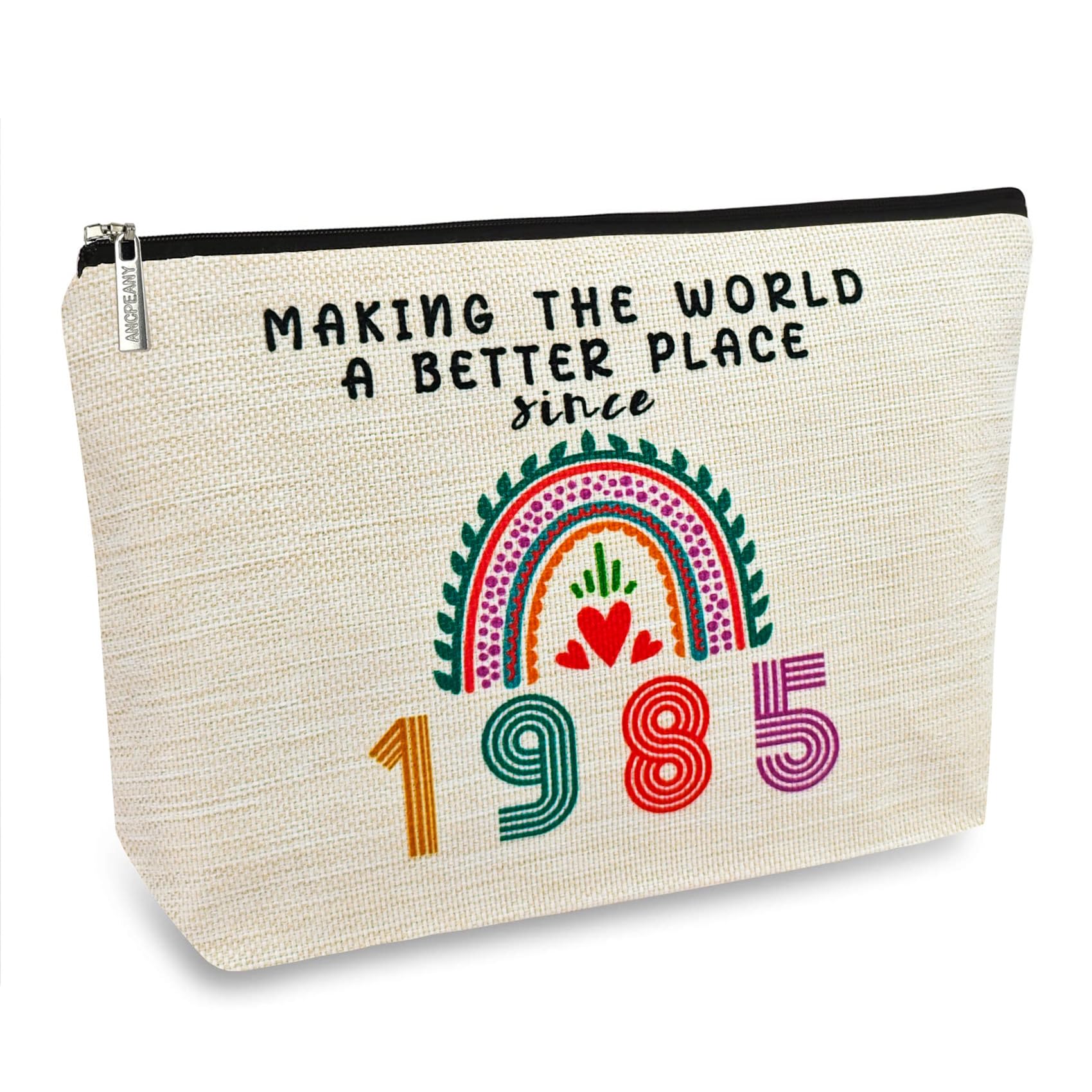 ancpeany 41st Birthday Gifts for Women, Her, 41st Birthday Decorations Makeup Bags, 1985 Anniversary 41 Year Old Gift Ideas for Mom, Wife, Sister, Best Friends, Mothers Day Small Cosmetic Travel Bag