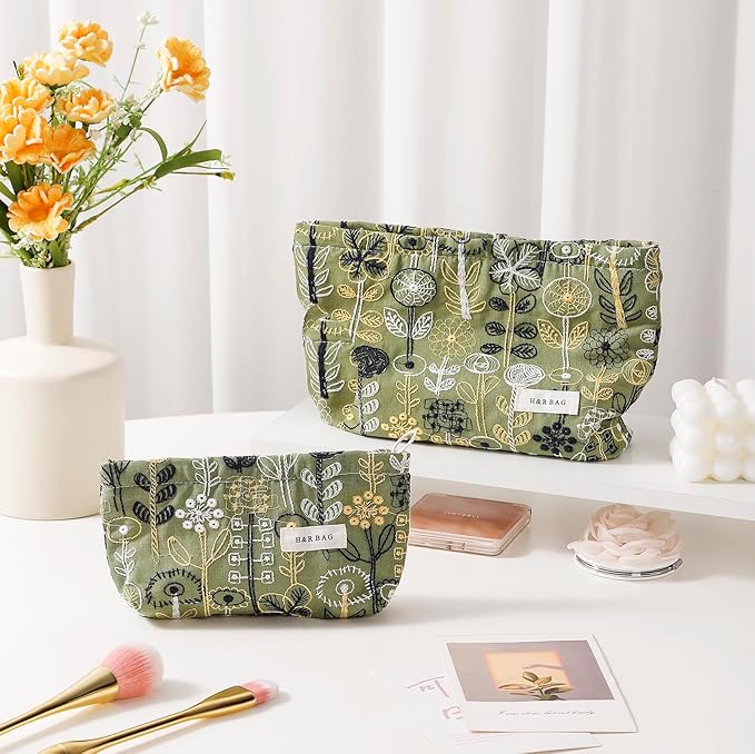 getgto 2 Pcs Makeup Bags, Large Cosmetic Bag Travel Toiletry Bag