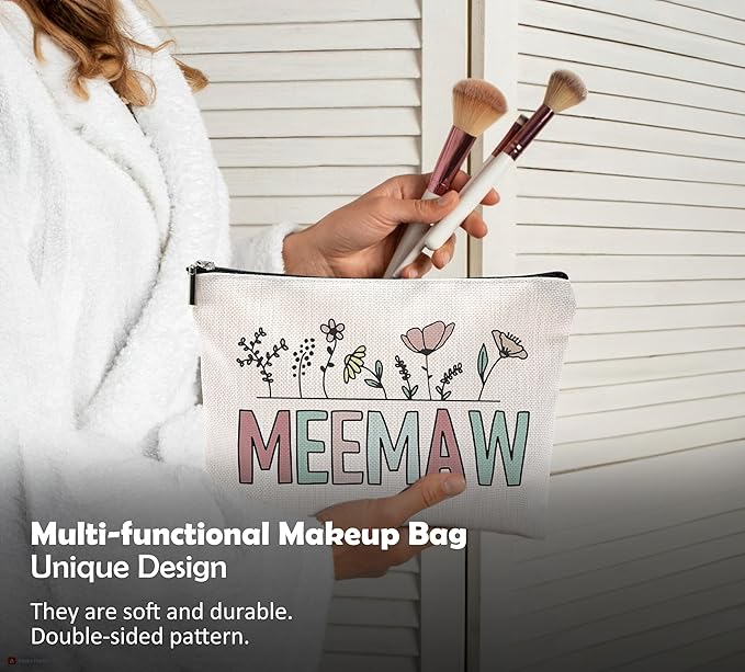 QGFM Meemaw Makeup Bag - Grandma Birthday Gift