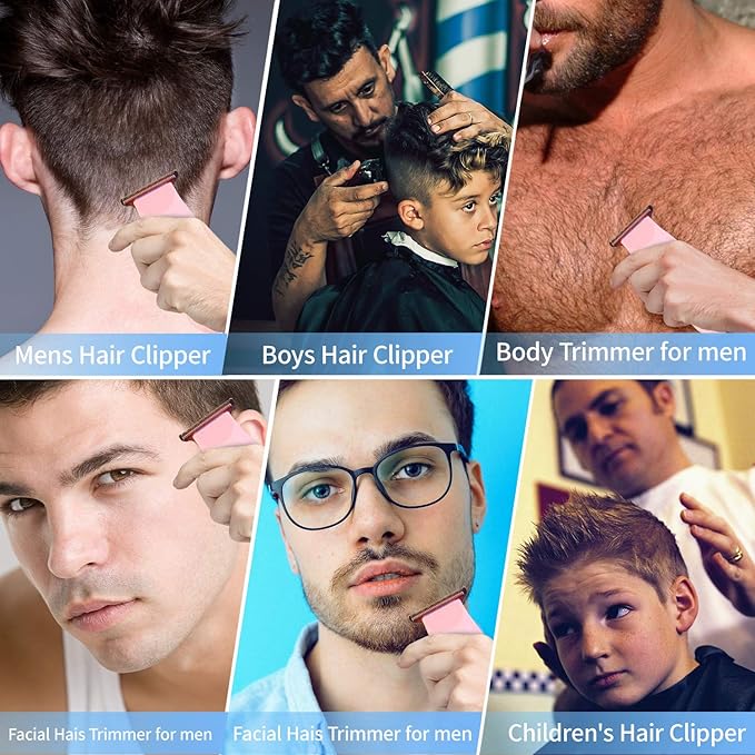 SweetLF Hair Clippers, Silent Cordless Hair Trimmer, Mini Hair Cutting Kit with 3 Guide Combs, Portable & USB Rechargeable Haircut Clippers for Men Women Kids (Pink)
