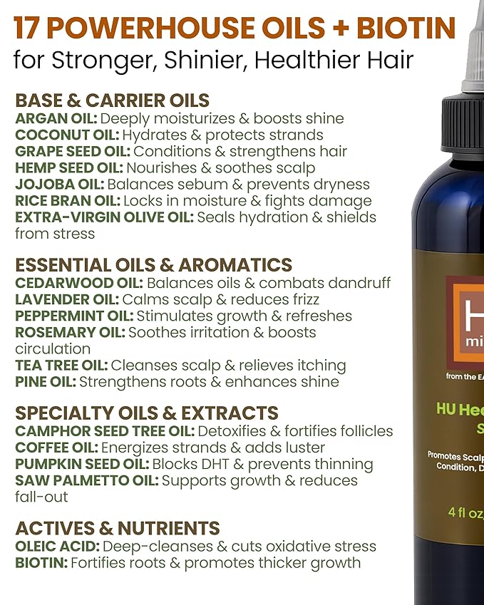 HUmineral Hair & Scalp Oil for hair growth, 4oz
