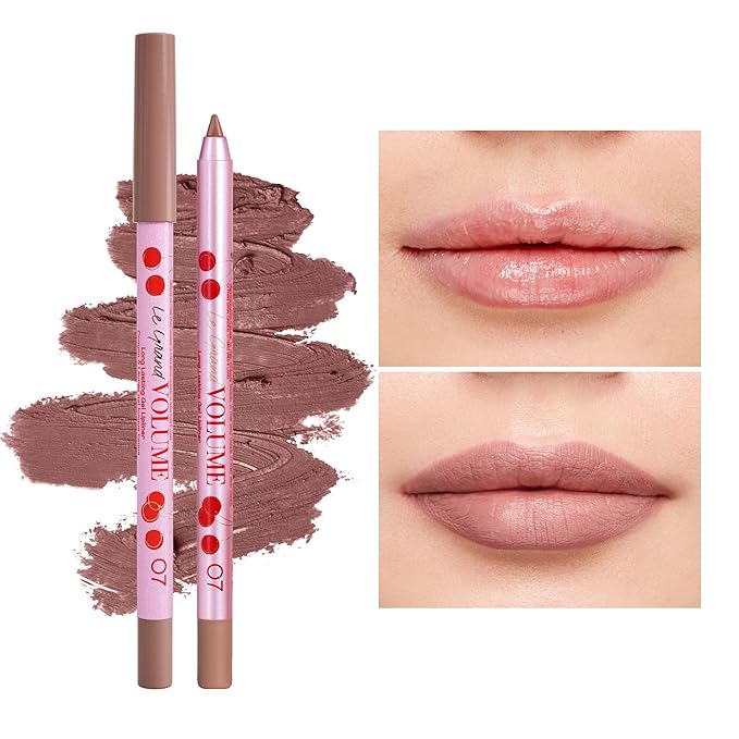 Vivienne Sabó Gel Lipliner Le Grand Volume Sharpenable, Long-Lasting Smudge-Proof Lip Liner & All-Over Lip Color, Creamy Precision Formula, Comfortable Wear, 07 Brownish pink