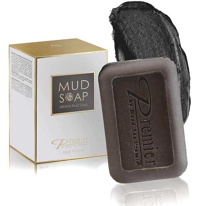 Premier Dead Sea Mineral Mud Bar - Body Wash, Face Wash & Hand Soap 3.4 Oz