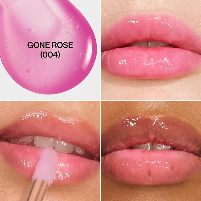 REVLON Super Lustrous Glimmer Lip Oil, 004 Gone Rose, 0.13 fl oz