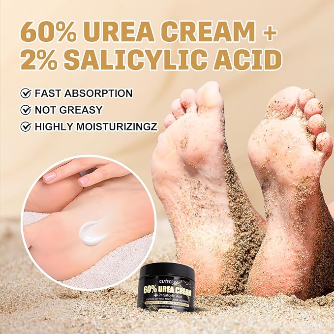 60% Urea Cream for Feet with 2% Salicylic Acid for Deep Hydration-150g