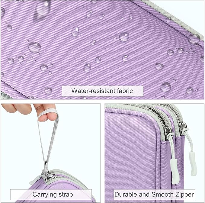 FYY Electronic Organizer, Travel Tech Pouch Bag, Large, Light Purple
