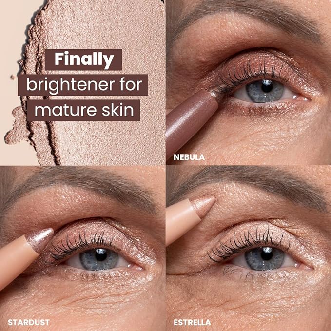 PRIME PROMETICS PrimeEyes Eye Brightener for Mature Women – Creamy Eye Shadow Sticks – Easy Application, Quick Eye Lift Effect – Hypoallergenic, Long Wear, Water-Resistant (Stardust)