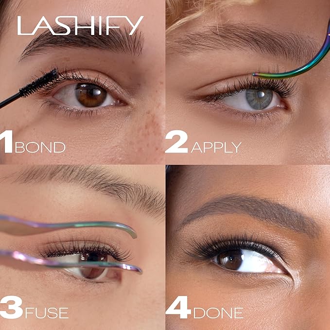 Lashify Fluffy 14mm Gossamer DIY Eyelash Extensions Refill, Chocolate Color, Easy False Lashes To Add Fullness and Dimension